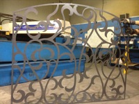 Custom Laser-Cut Metal Gate with Detailed Drawings