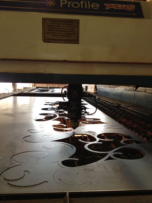 Custom Laser-Cut Metal Gate with Detailed Drawings