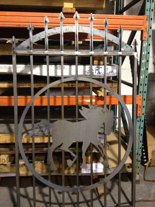 Laser-Cut Metal Gate with Custom Drawings